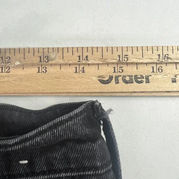 Abercrombie Fitch Jeans Women's 28x30* Low Rise Baggy Black Faded Denim Tag 25R - Picture 16 of 16